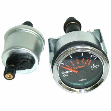 RELOJ PRESION ACEITE ELECTRICO 0-10 BAR 12V 52mm C-VALVULA V0916