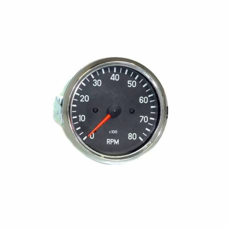 RELOJ TACOMETRO ELECTRICO 0-8000 RPM 12V 80MM PARA MOTORES DE 4-6-8 CILINDROS VEETHREE MADE IN INDIA
