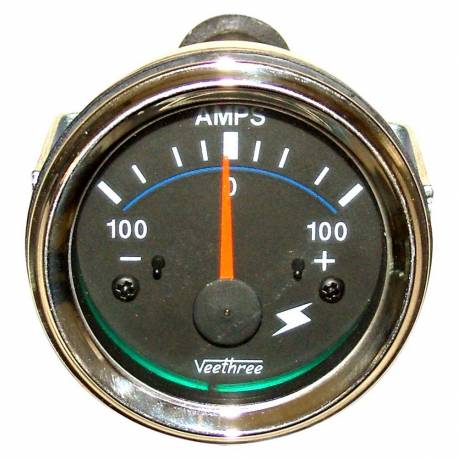 RELOJ AMPERIMETRO 12V 100-0-100 52mm VEETHREE