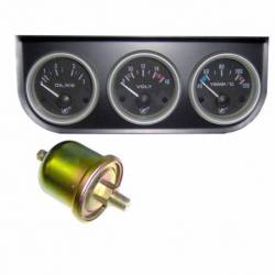 RELOJ TRIPLE ELECTRICO ACEITE-BATERIA-TEMPERATURA 12V