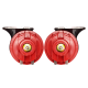 CORNETA TIPO CARACOL 2 TONOS ALTA-BAJA 12V 88mm ROJA CON RELE BLISTER HARFON