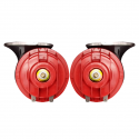 CORNETA TIPO CARACOL 2 TONOS ALTA-BAJA 12V 88mm ROJA CON RELE BLISTER HARFON